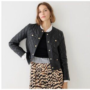 J. Crew Collection Quilted Leather Lady Jacket 8